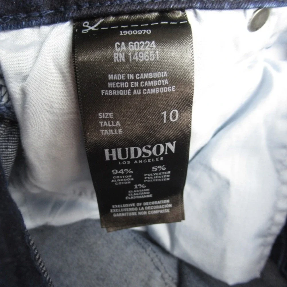 Hudson Los Angeles Jeans Womens 10 Straight‎ Leg Obscurity Blue 1900970 NWT